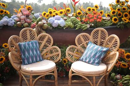 Backdrop and Lounge — Haldi decor — Alila Diwa Goa